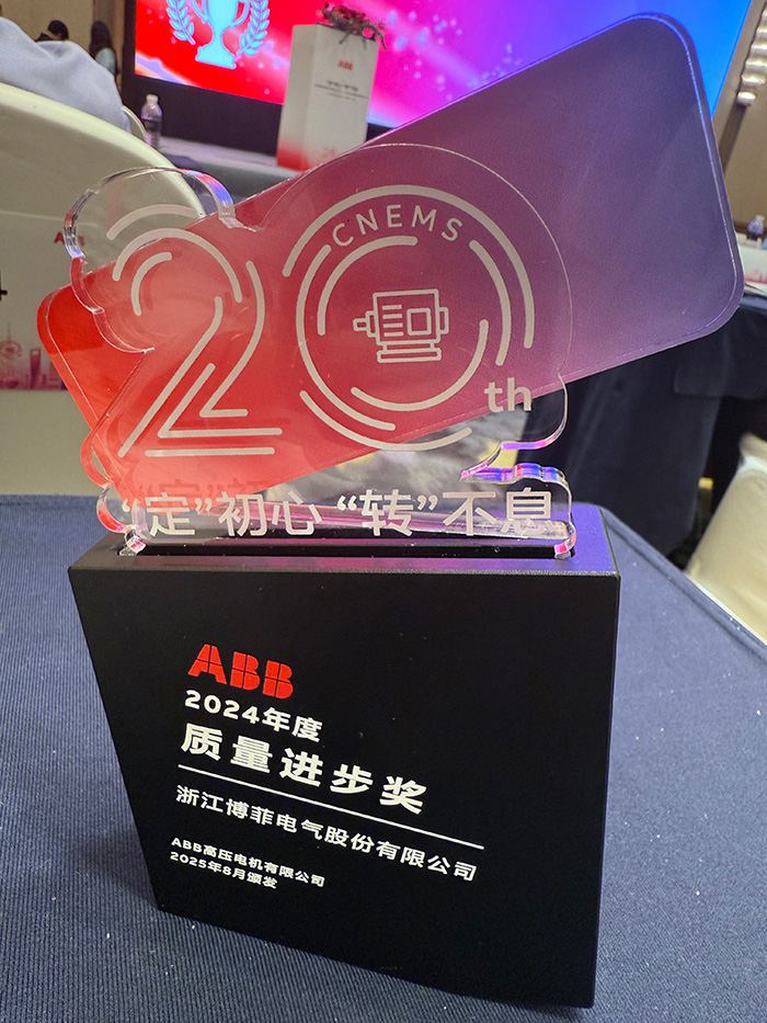 bifa必发电气荣获ABB&ldquo;质量进取奖&rdquo;&mdash;&mdash;&mdash;国产模压磁性槽楔YD3955实现高端电机领域进口代替